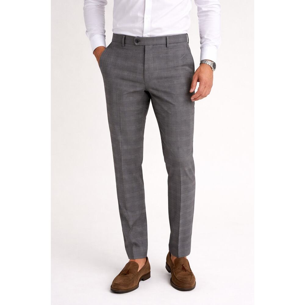 Tommy Hilfiger Lowen Grey Plaid Slim Fit Dress Slacks Men's Size 40 Trousers - Picture 10 of 10